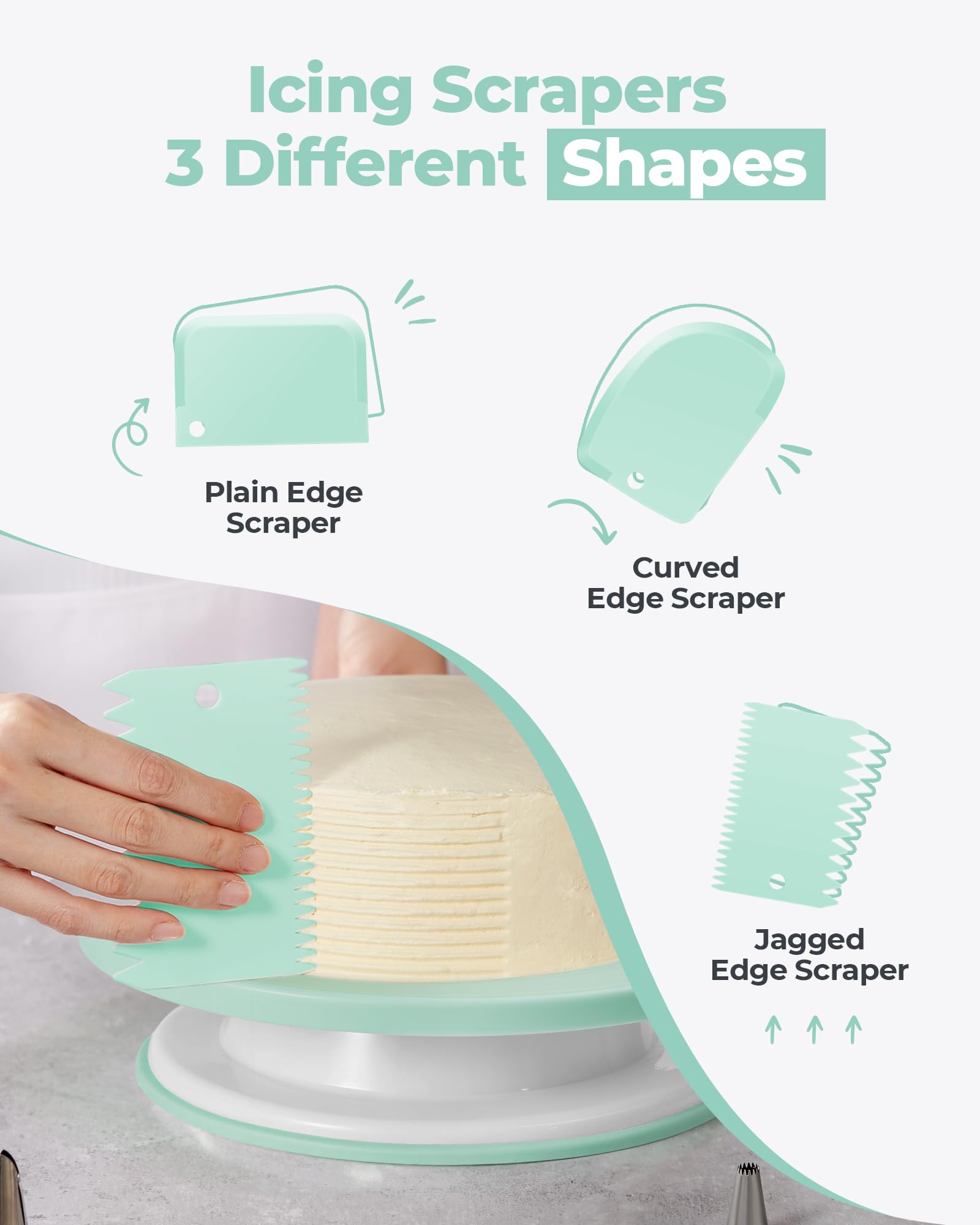 Kootek stainless steel icing spatulas for precise frosting.