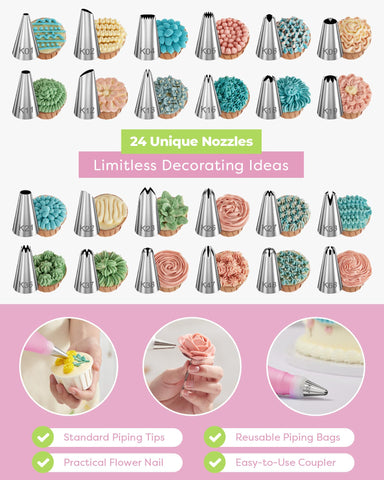 Kootek reusable pastry bags 12-inch for clean icing