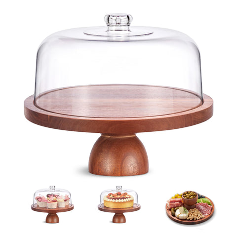Kootek wood cake stand with lid for elegant wedding dessert display