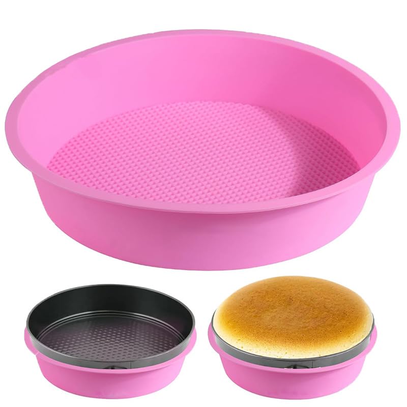KOOTIPS silicone springform protector fits 9-inch pans for leak-free water bath baking.