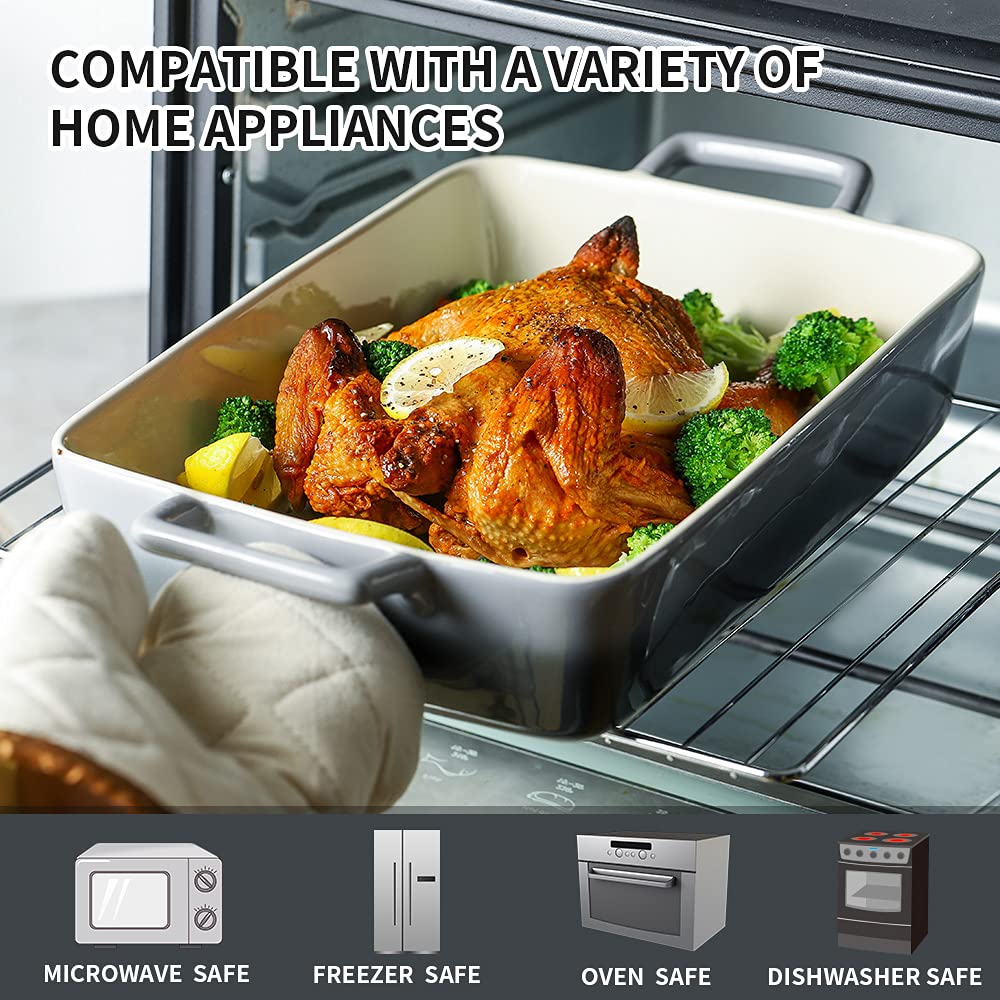 KOOV ceramic bakeware is oven safe, enabling transitions from oven to table