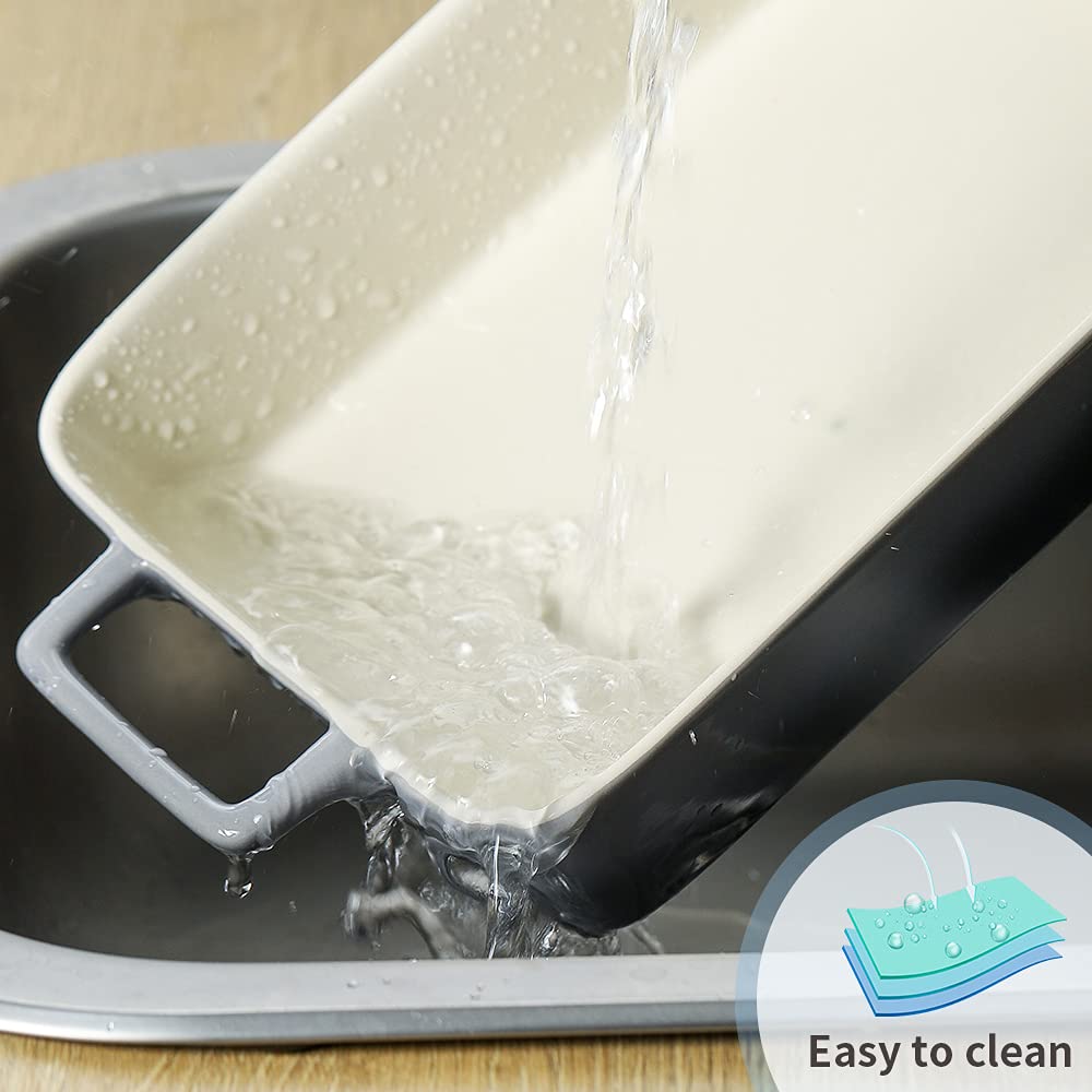 KOOV baking dishes feature scratch-resistant glaze for long-lasting color