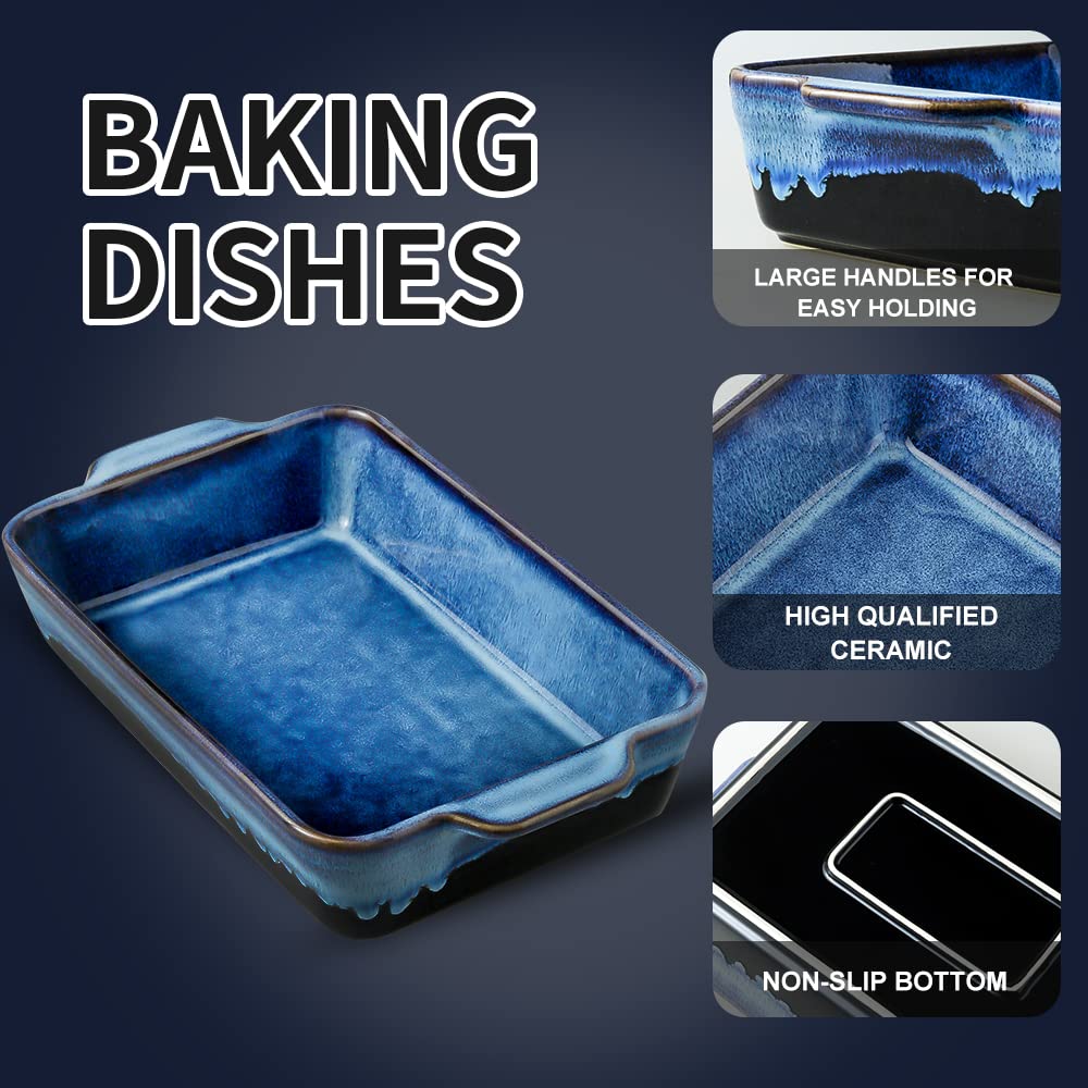 KOOV bakeware set 11x7 Nebula Blue rectangle dish, ideal for casseroles and weeknight dinners.
