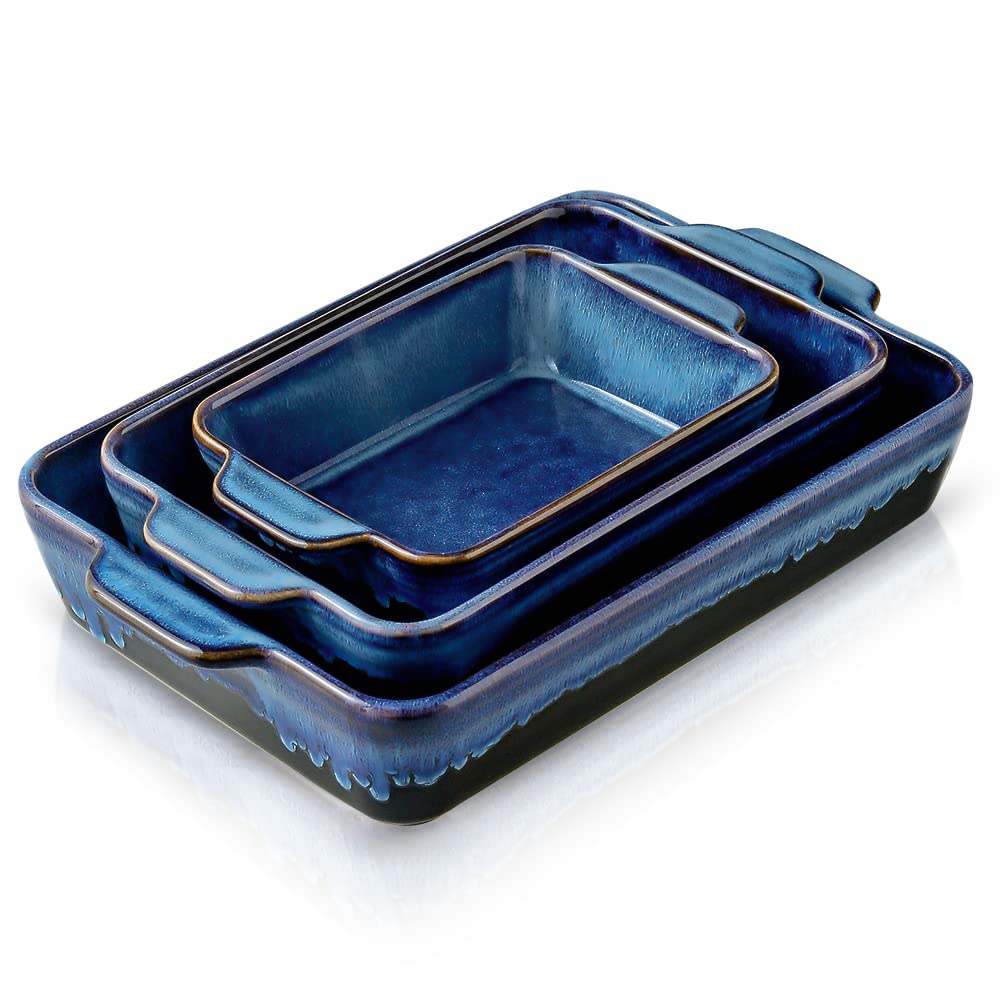KOOV bakeware set 13x9 Nebula Blue rectangle dish for lasagna and leftovers.