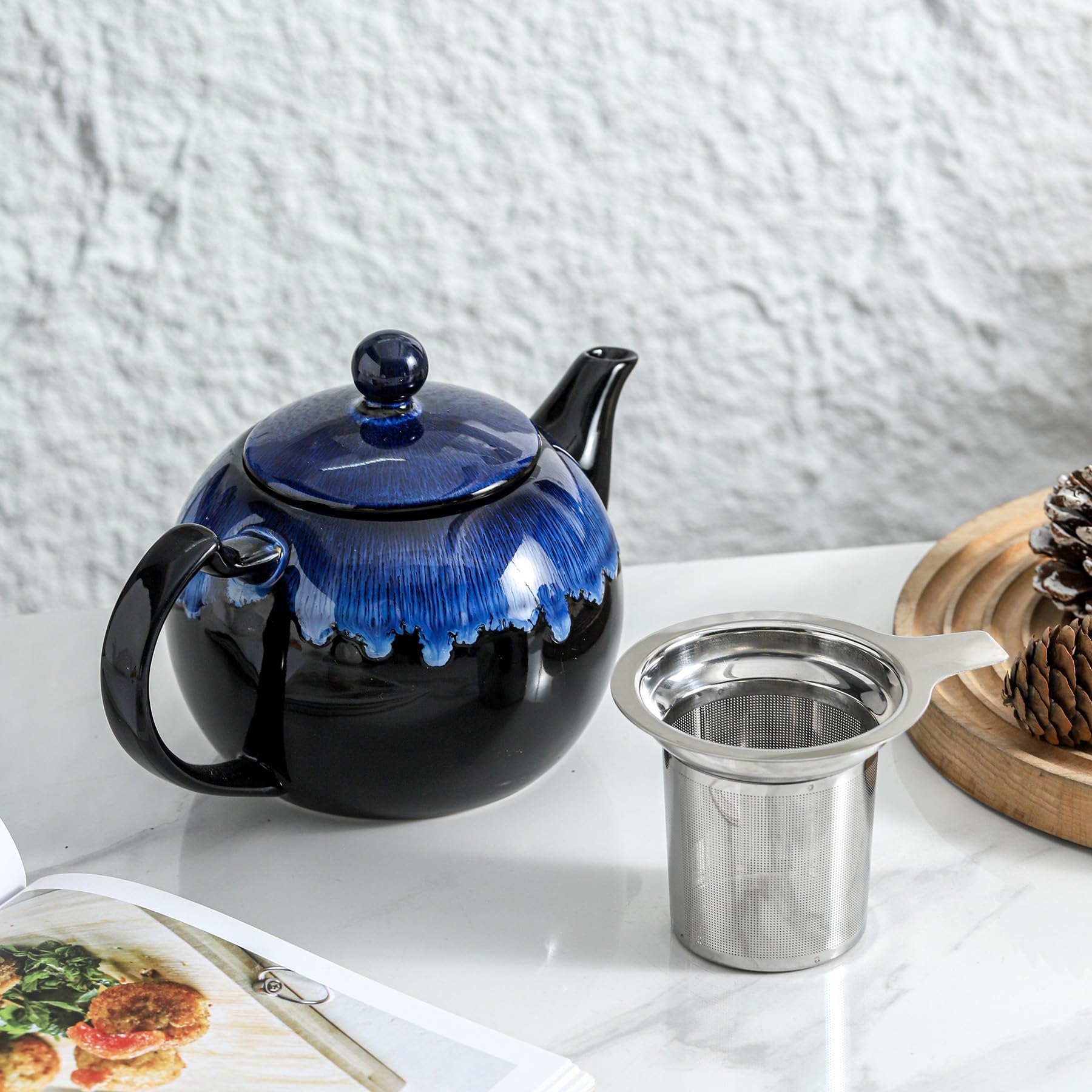 KOOV Nebula Blue teapot on countertop decor