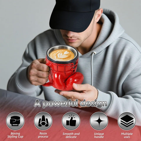 KoovDem boxing glove mug with coffee highlights unique gift idea for gym lovers