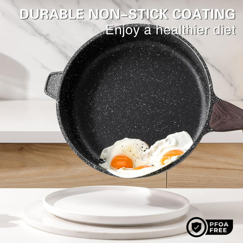 Kordisen 12-inch sauté pan with lid offers even browning and easy monitoring