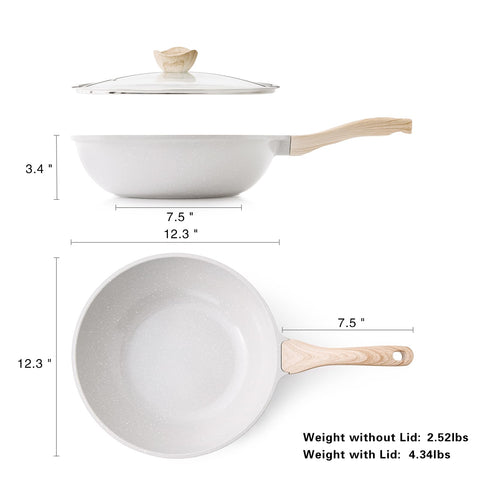 Kordisen wok deep 12-inch pan supports family meals with sauté, boil, and steam
