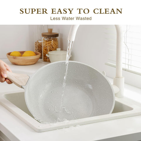 Kordisen wok features an ergonomic bakelite handle for comfortable, cool-to-touch grip