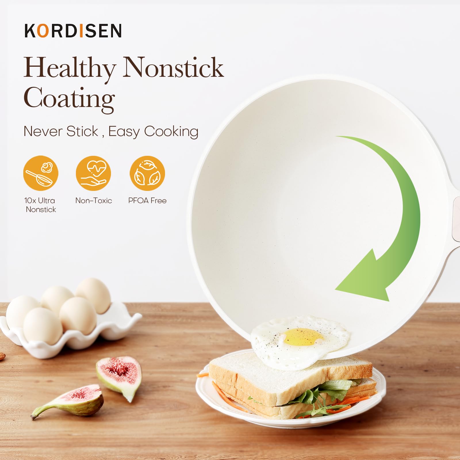 Kordisen wok glass lid lets you monitor progress while cooking.