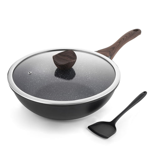 Kordisen wok with lid view for monitoring cooking progress