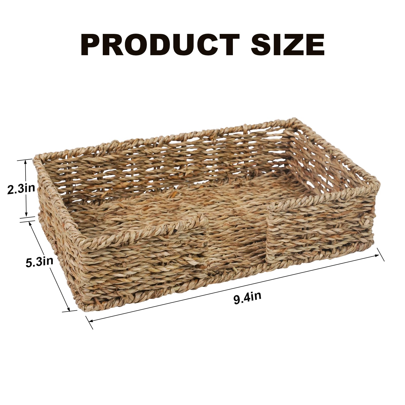 Kordory Seagrass Vertical Opening Design enables easy napkin access and tidy counters.