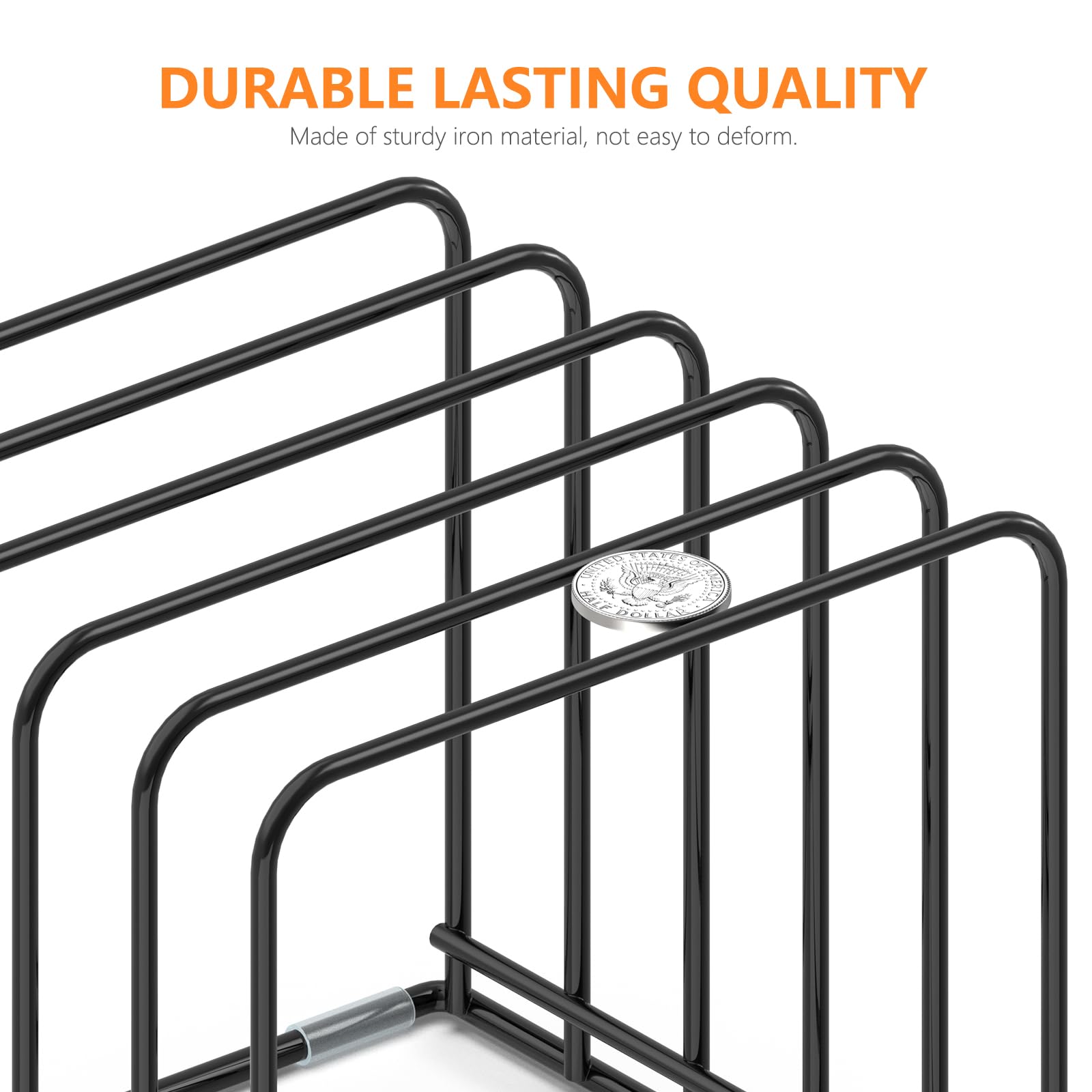 KORRTFID divided rack keeps baking pans evenly spaced and accessible.