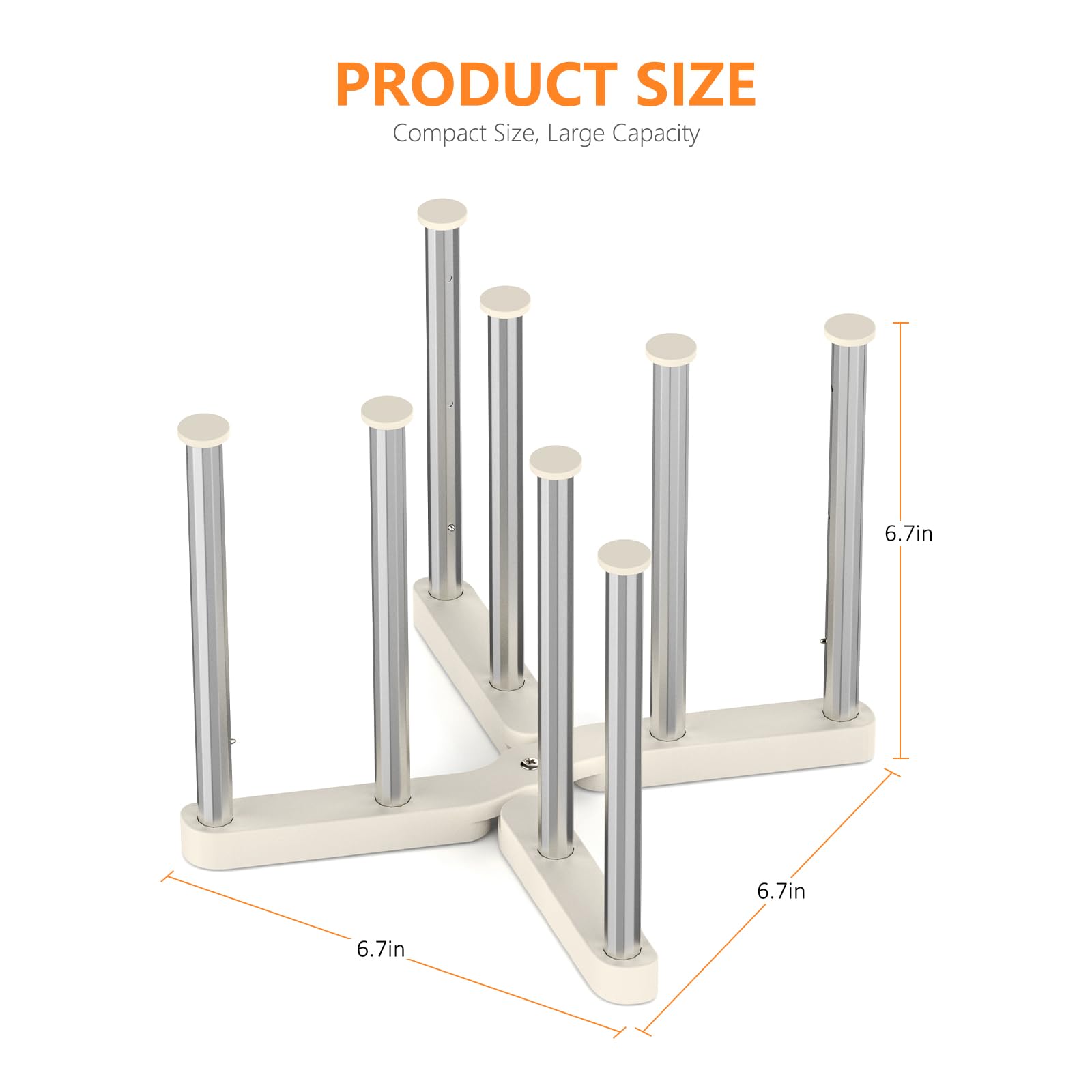 KORRTFID metal rods with anti-slip base provide sturdy drying support.