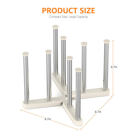KORRTFID metal rods with anti-slip base provide sturdy drying support.