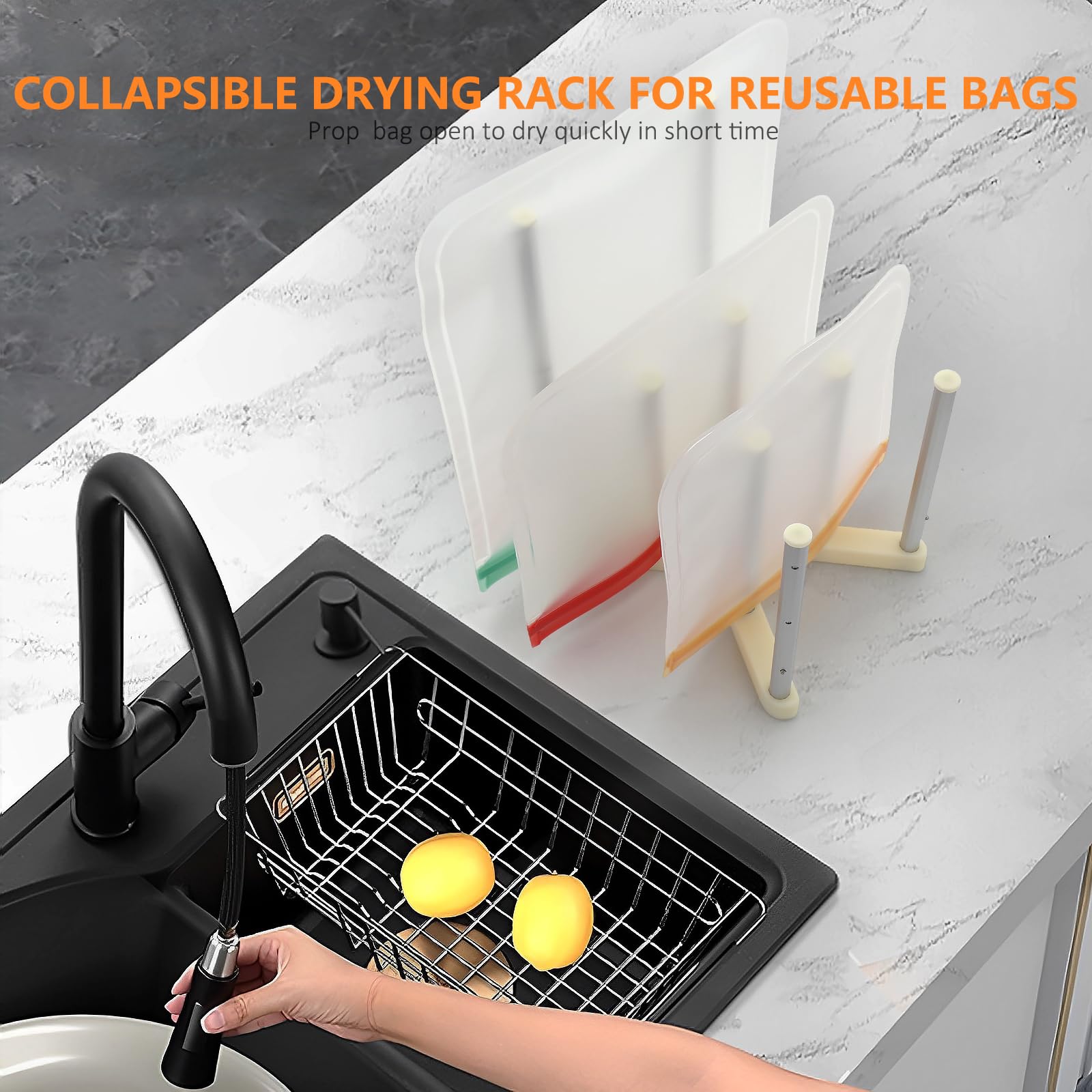 KORRTFID large-capacity rack holds multiple bags and bottles at once.
