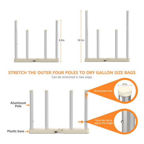 KORRTFID retractable metal bottle drying rack fits tall bottles efficiently.