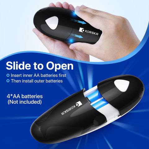 KORSKR electric can opener rotates 360 degrees automatically for quick opening.