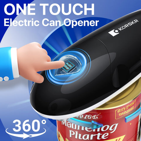 KORSKR electric can opener is battery-powered for cordless kitchen use.