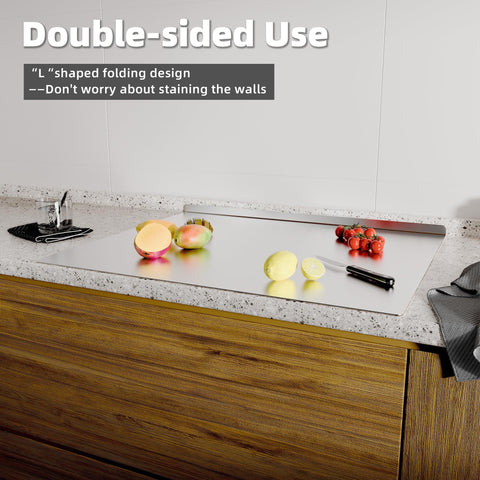Korvos dishwasher-safe stainless steel cutting board for quick cleanup
