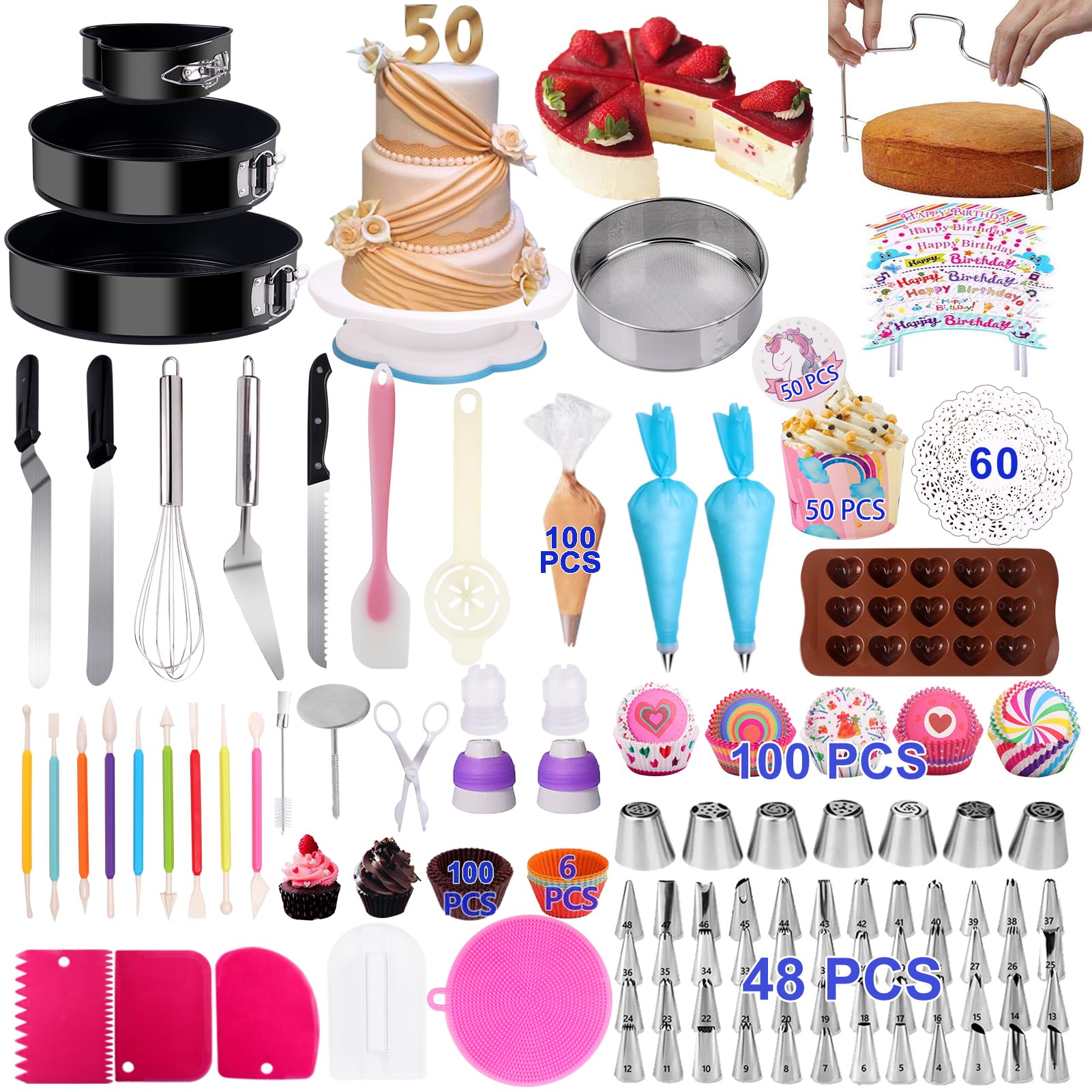 Kosbon cake decorating turntable for smooth icing application.