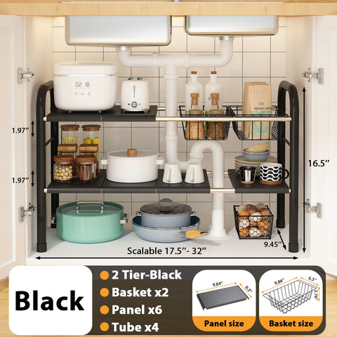 KOSIWU multi-space storage solution for sink cabinets, closets, and laundry.