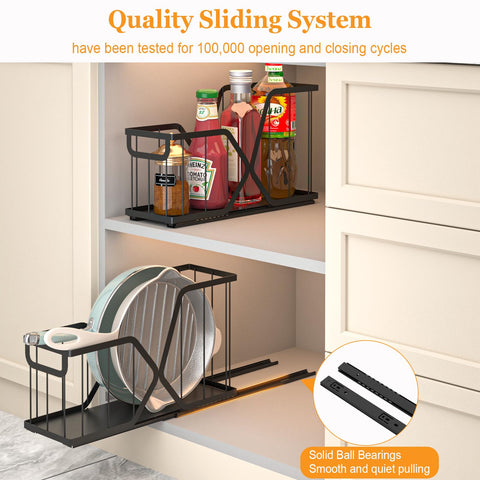 Sturdy KOSIWU rails support heavy bakeware with stable sliding action.