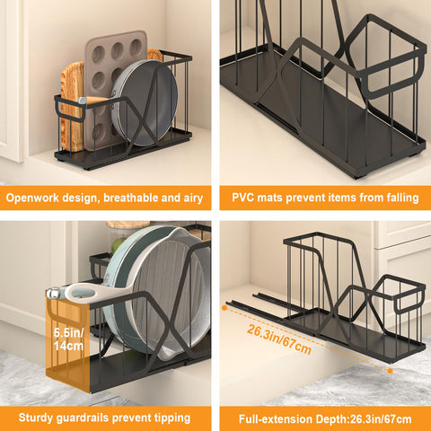 Quiet, smooth sliding with KOSIWU pull-out organizer in action.