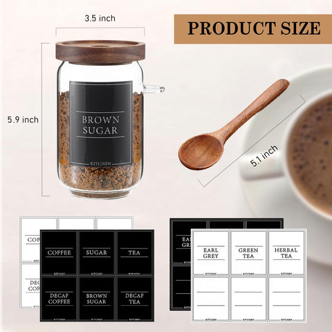 KOSKIMER 25oz glass canister shows contents clearly for quick coffee decisions.