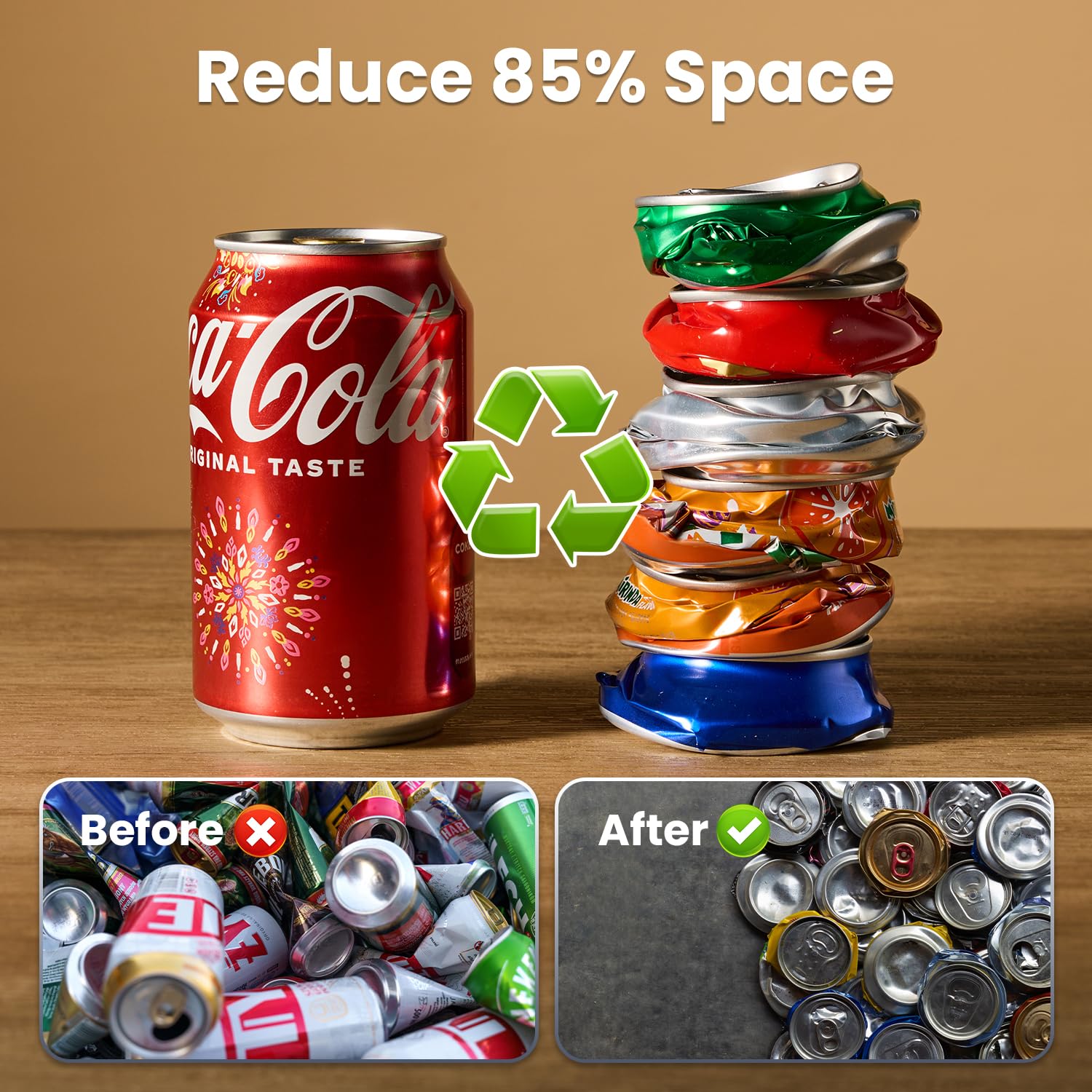 KOTTO space-saving design fits above your bin for easy access.