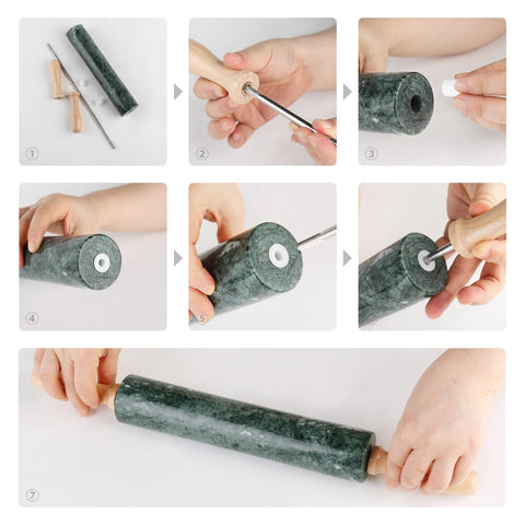 Koville marble rolling pin gift packaging, a decorative yet practical kitchen tool.