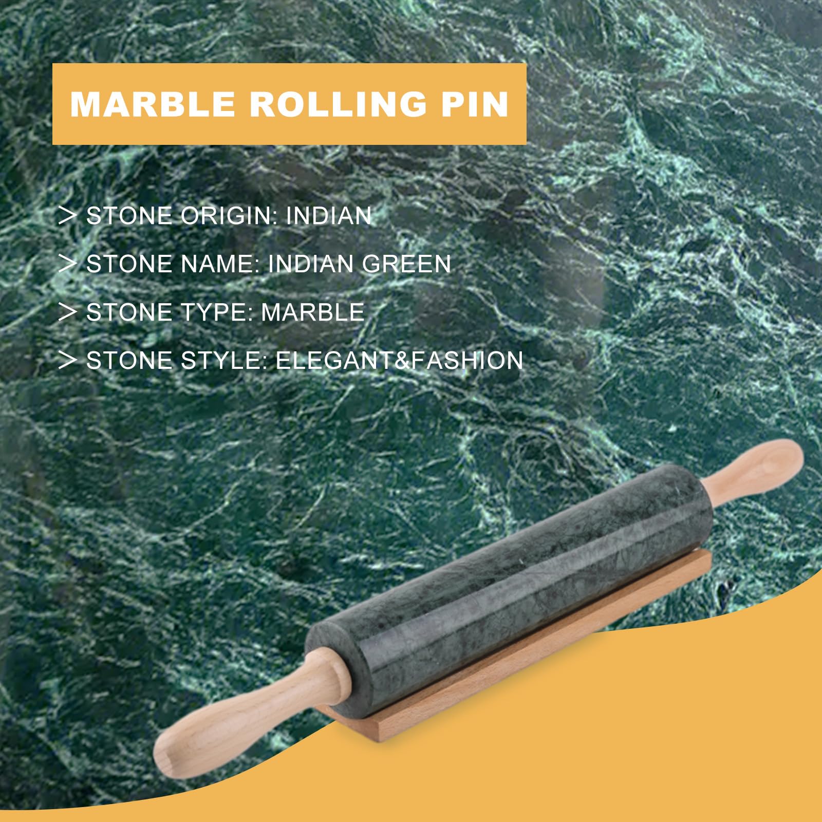 Koville rolling pin non-stick surface reduces sticking for smooth dough work.