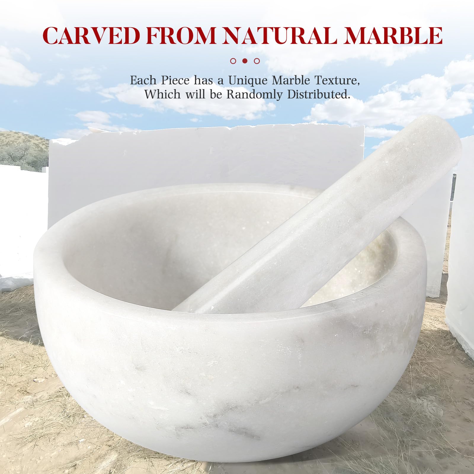 Koville easy-clean mortar and pestle design simplifies post-cooking cleanup
