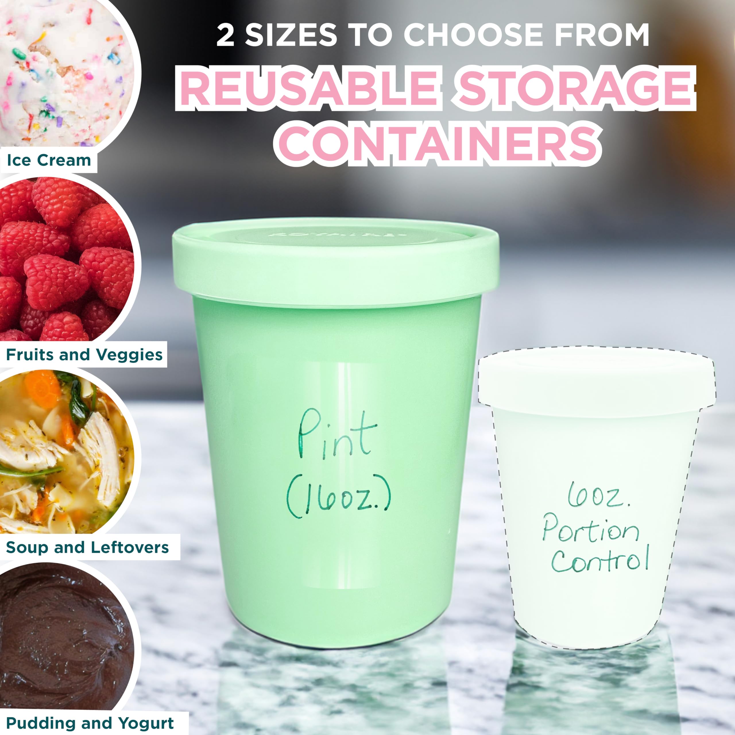 KOYAIRE airtight silicone lids keep contents secure and freezer burn-free.