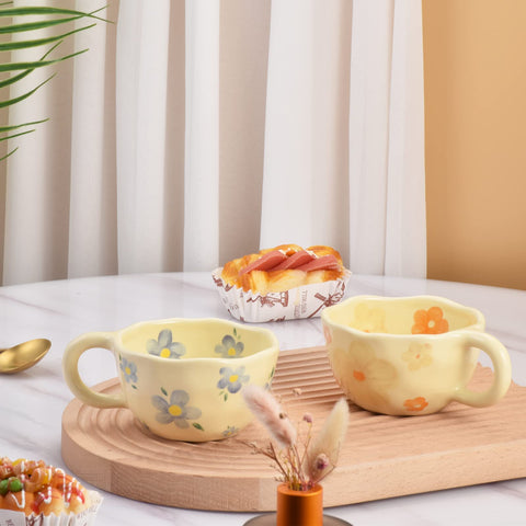 Koythin ceramic mug, 8-5oz capacity, suitable for hot chocolate, latte, or tea.