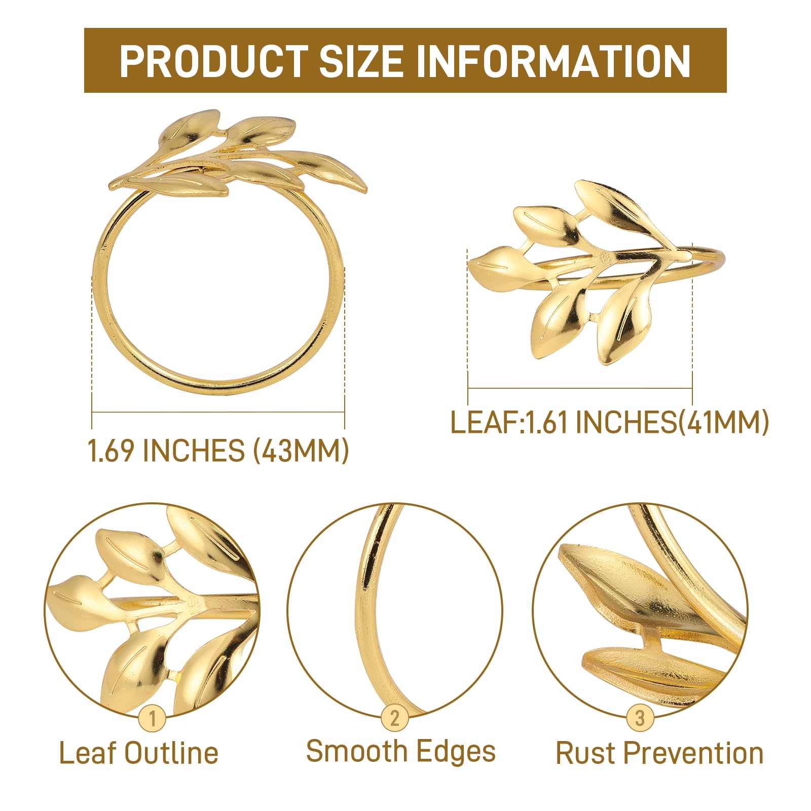 Kpdnjro leaf-shaped napkin ring adds luxury to restaurant settings