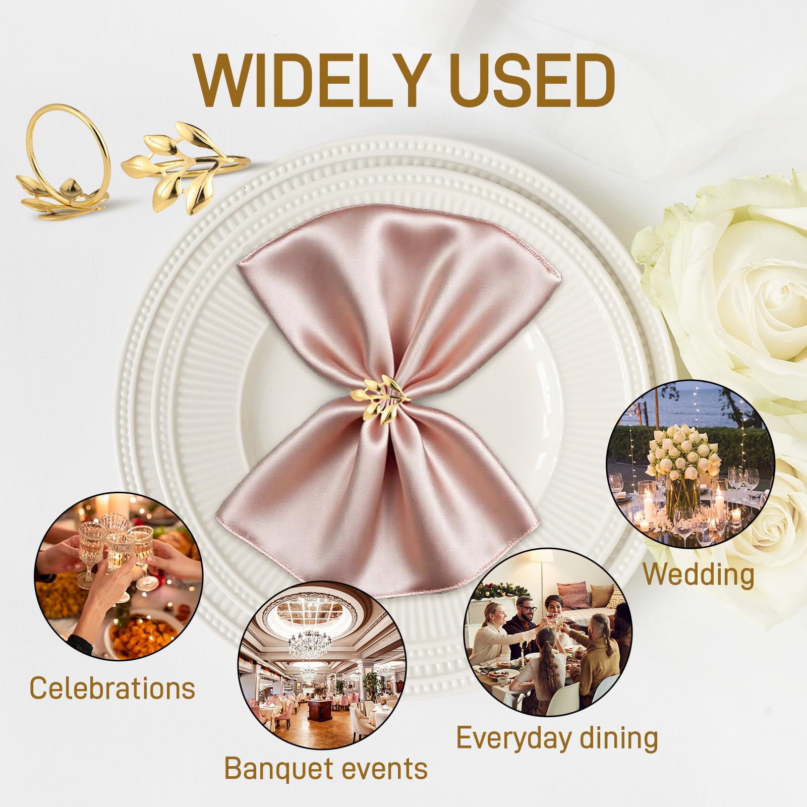 Kpdnjro gold leaf napkin ring resists tarnish for lasting shine