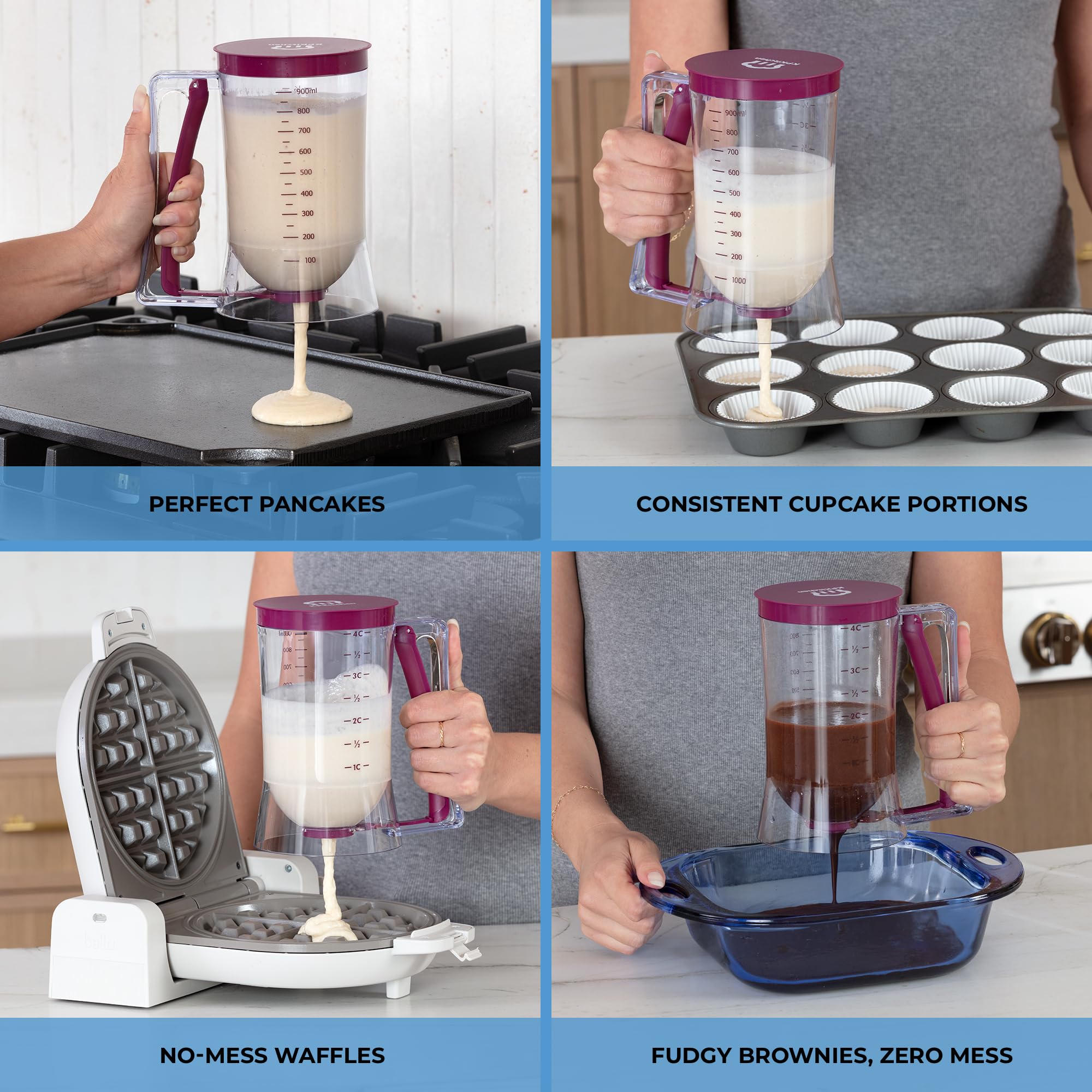 KPKitchen dispenser features a wide-mouth design for quick filling and cleanup