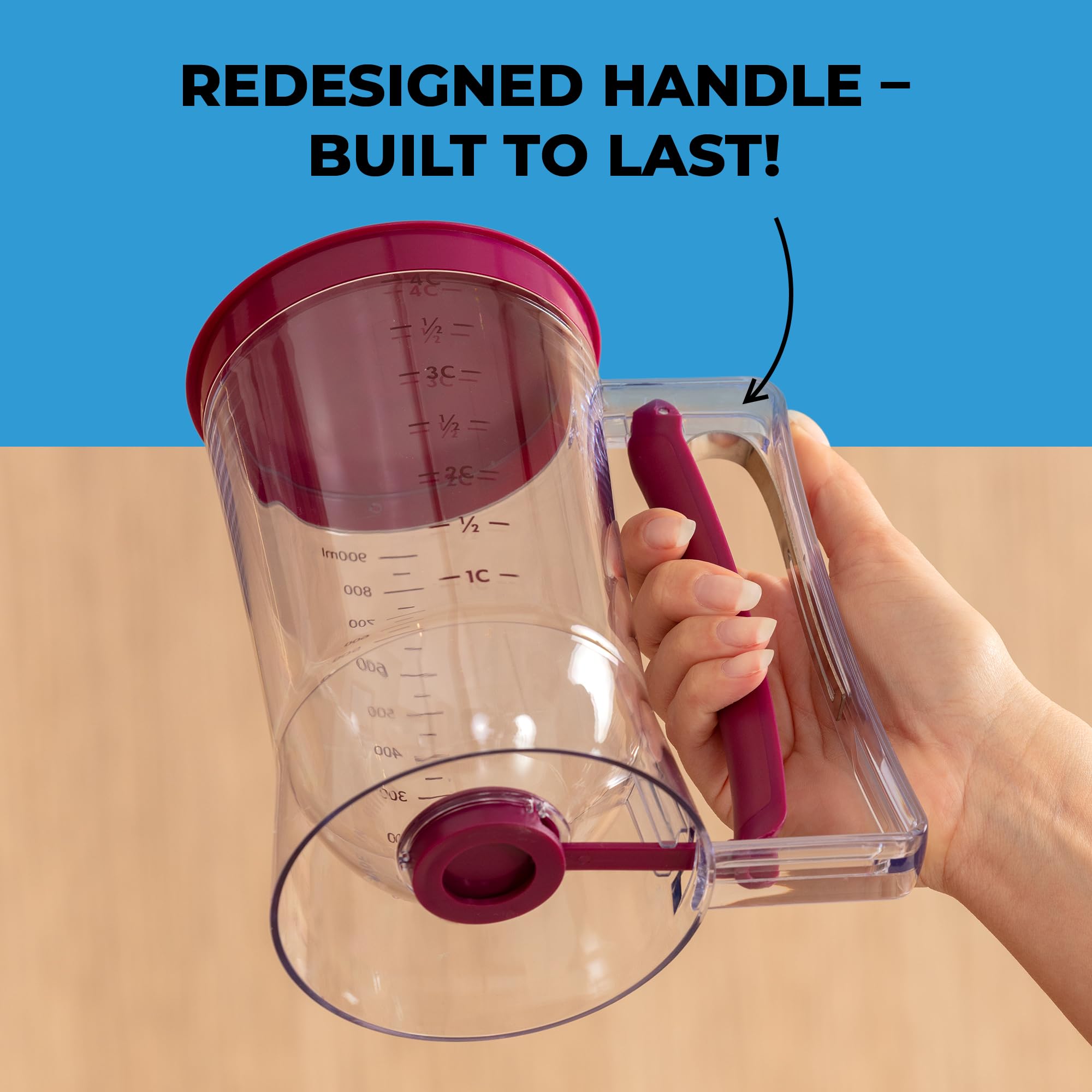 KPKitchen reliable pour control for consistent batter portions