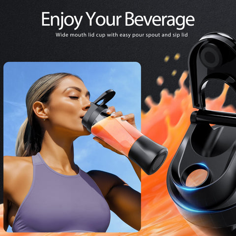 KPMARE leakproof lid and sip spout prevent spills during travel and sipping.