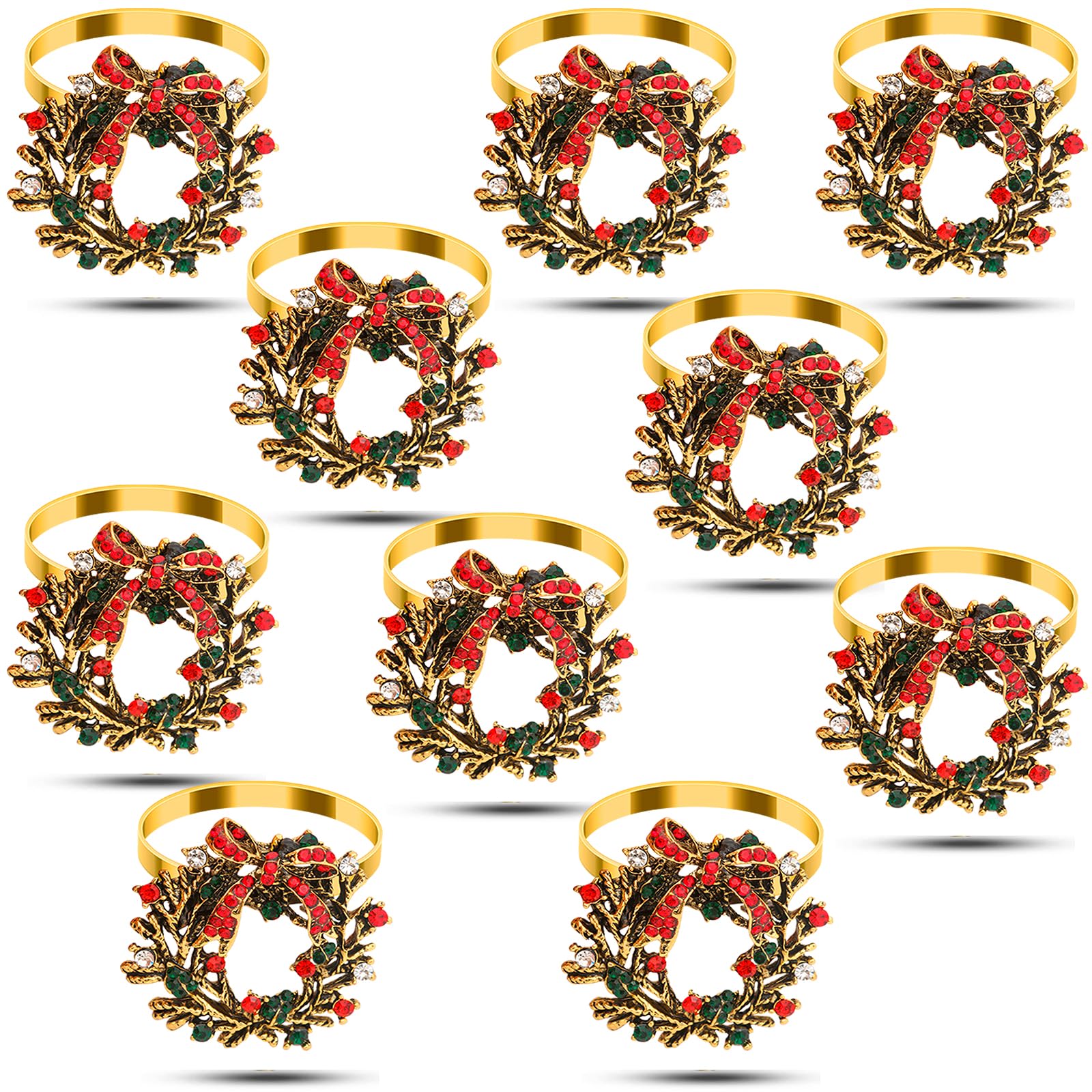 KPOSIYA Christmas gold napkin rings enhance festive table decor and reuse.