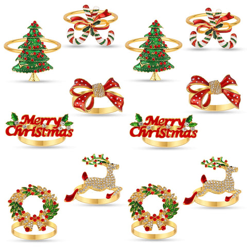 KPOSIYA Christmas tree napkin ring adds festive table decor.