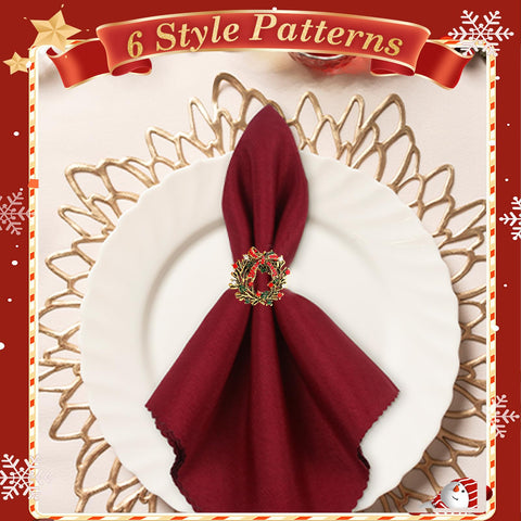KPOSIYA gold garland napkin rings add holiday charm to your table.
