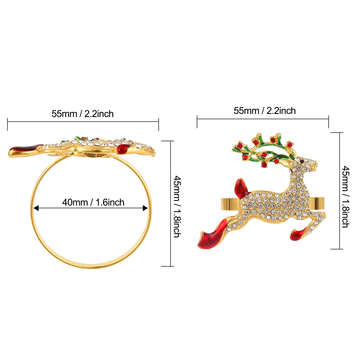 KPOSIYA Merry Christmas napkin ring brightens holiday dinners.