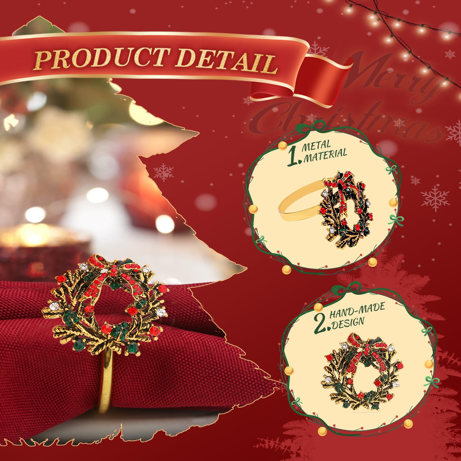 KPOSIYA easy-clean napkin rings simplify cleanup and reuse after meals.