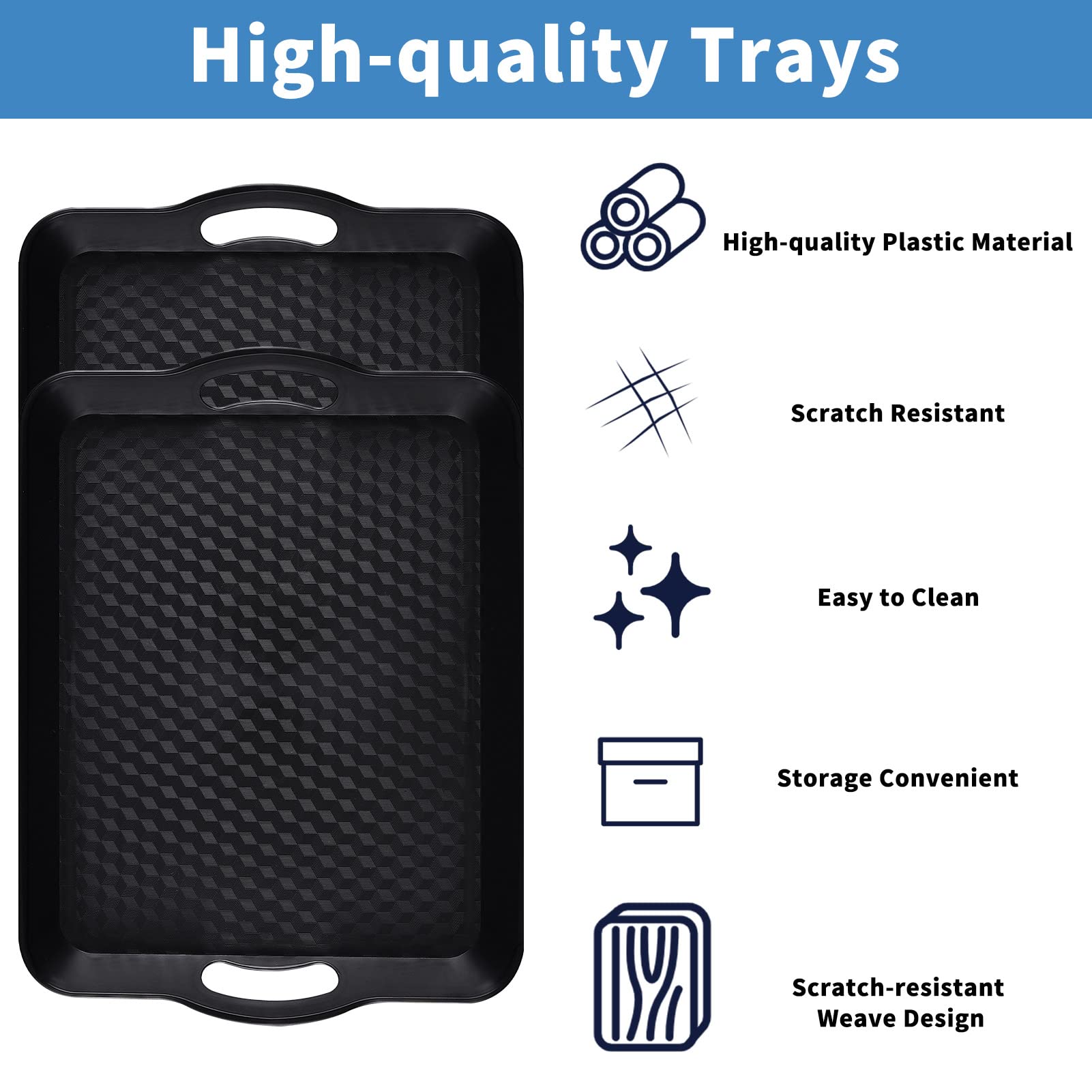 KPROE serving tray set, sturdy and stable for drinks and snacks.