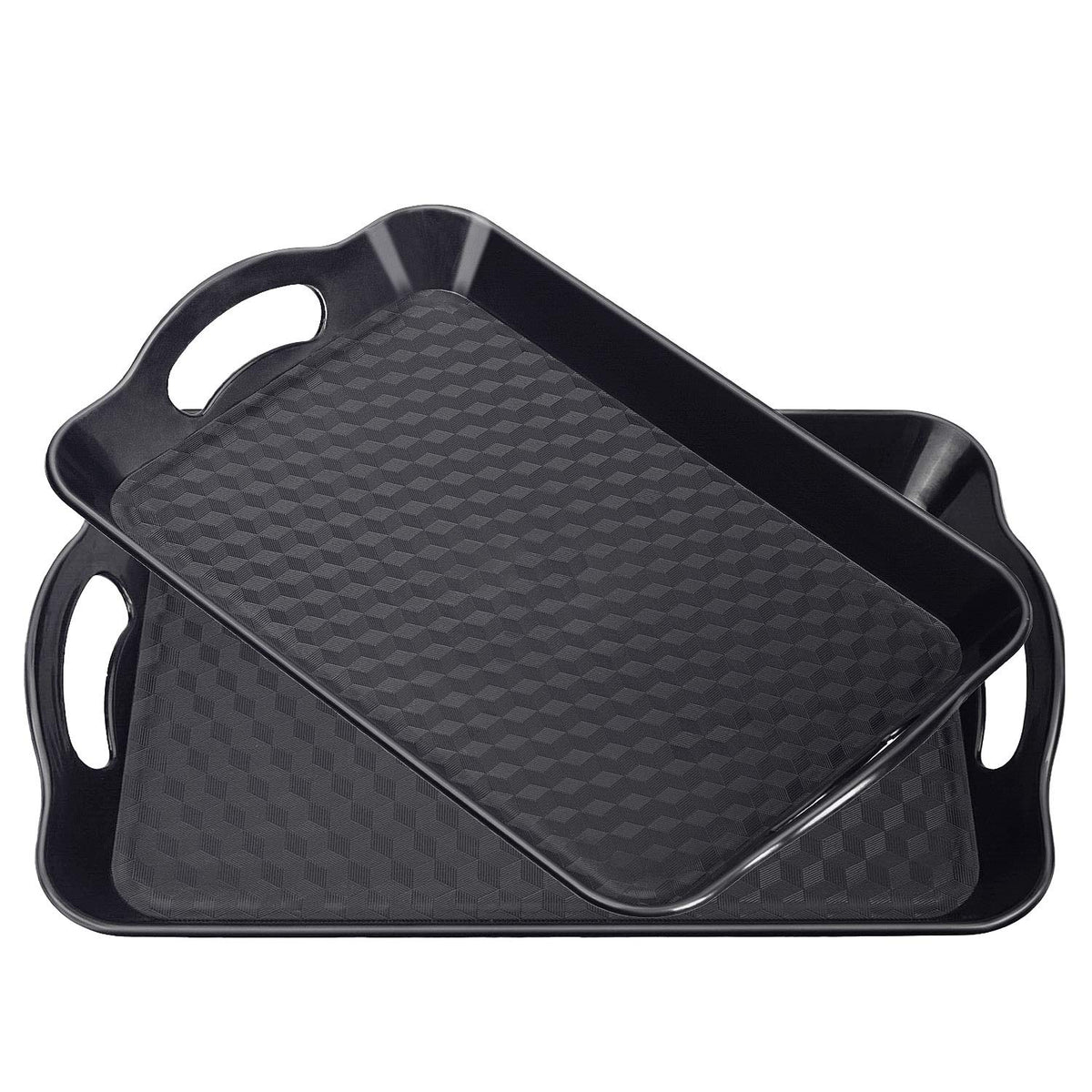 KPROE plastic tray with handles – two-pack, easy lifting for smooth serving.
