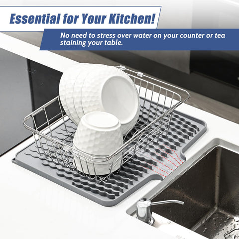 KR KitchenRaku anti-slip surface keeps dishes stable during drying.