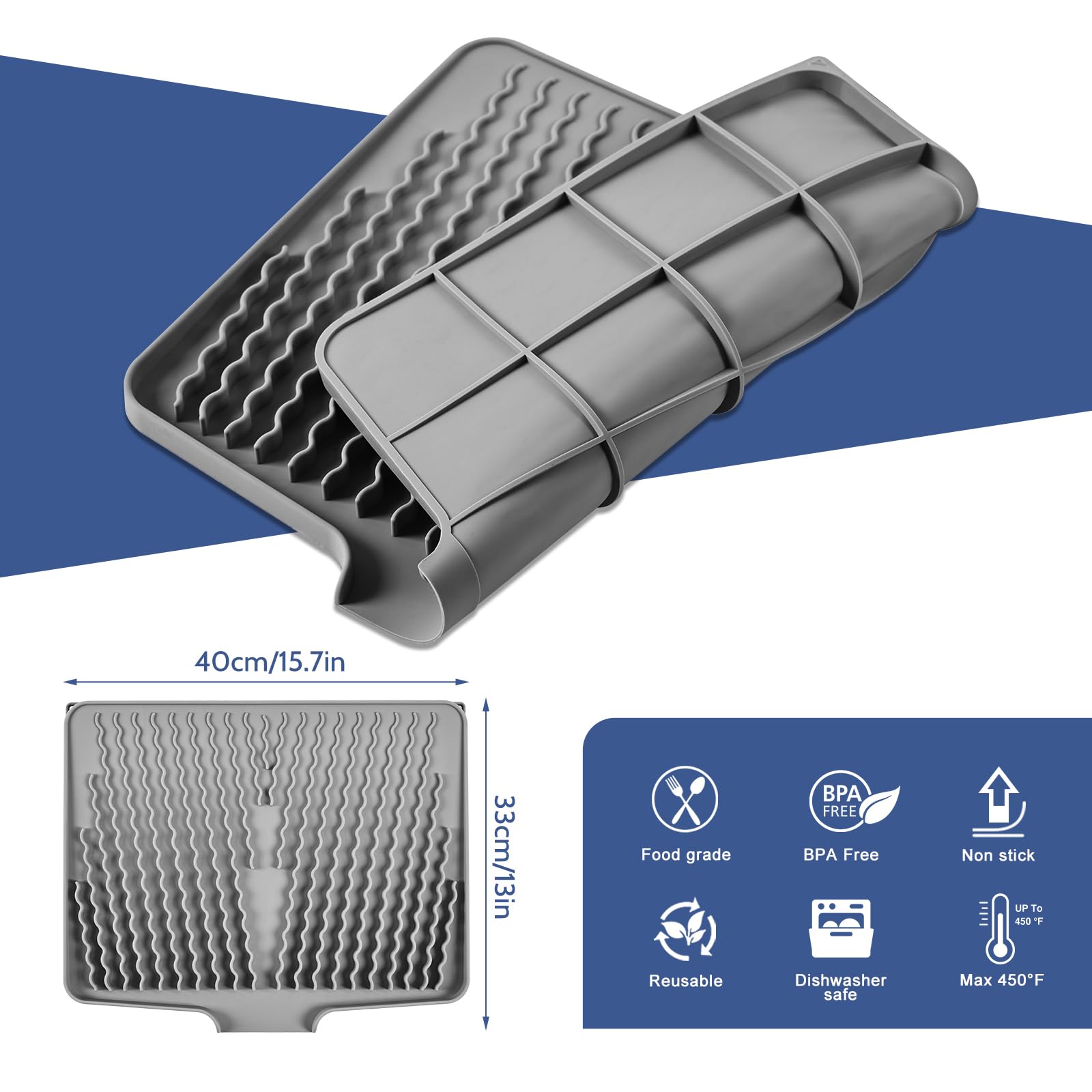 KR KitchenRaku heat-resistant mat up to 425F protects counters.