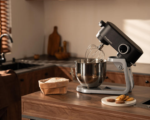 Kraftsman stand mixer with 5.3-quart bowl shown for batch baking